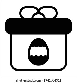 easter gift flat line icon  