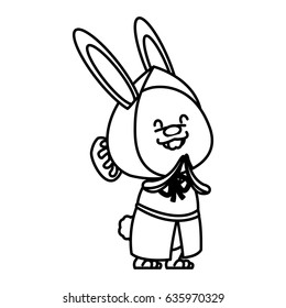 easter girl bunny with cap and dress line