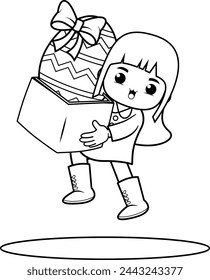 Easter Girl Coloring Page For Kids