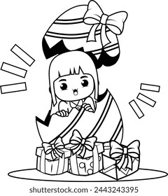 Easter Girl Coloring Page For Kids