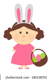 Easter girl with with rabbit-like ears