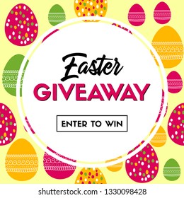 Easter giveaway. Vector banner for social media contest