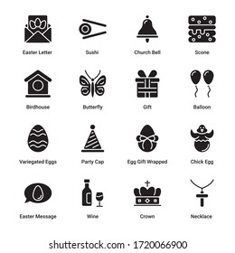 Easter glyph Icons - Solid - Vectors