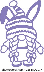 Easter gnome bunny ears vector file