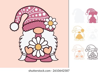 Easter Gnome multilayered 3d paper craft design for crafting