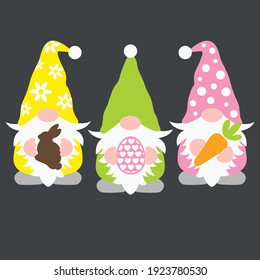 Diseño de gnomos de Pascua, Kids Easter clipart, archivo de corte de Pascua