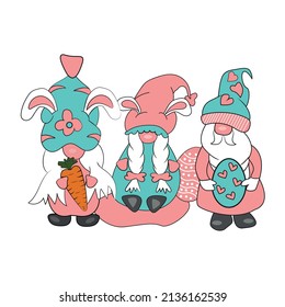Easter gnomes illustration, cute gnomes, Beautiful gnomes
