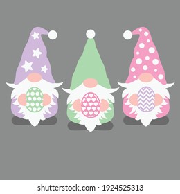 Easter gnomes vector design, Kids Easter cut file, Easter shirt design