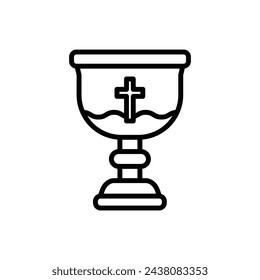 Easter Goblet Icon Outline Vector Illustration
