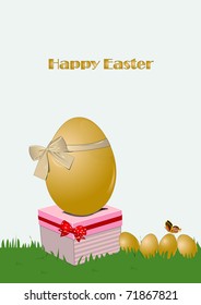 easter gold egg vector illustration