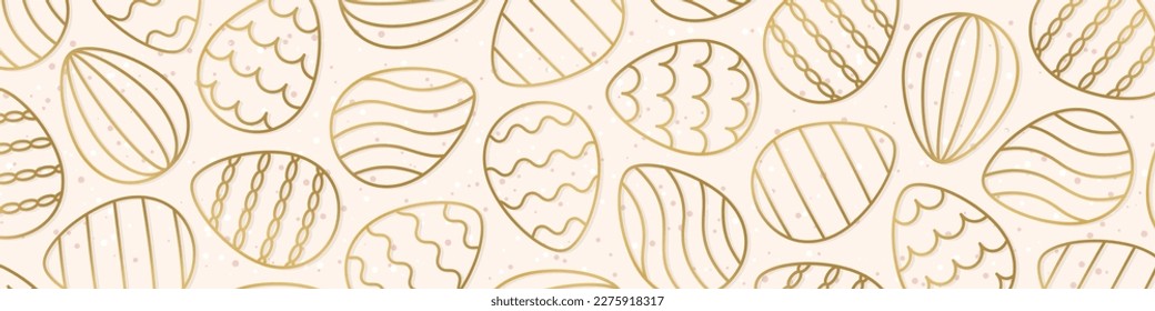 Goldener Osterbanner mit Eiern - Vektorgrafik