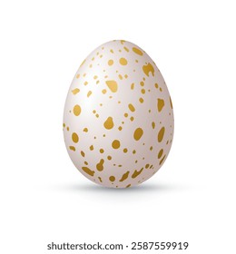 Easter golden decorative egg isolated on white background.	