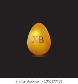 Easter golden egg. Vector illustration.