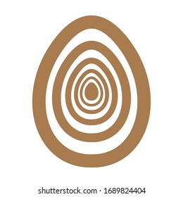 Easter golden painted egg sign or logo
