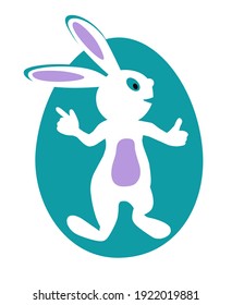 Gráfica de Pascua con conejito en calidad vectorial.