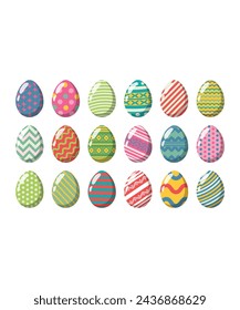 Easter Graphics Of 18 Colorful Easter Eggs For Easter Sunday