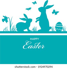 Easter grapic with rabbit in vector quality.