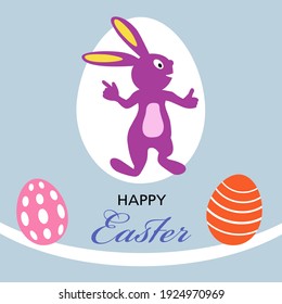 Easter grapic with rabbit in vector quality.