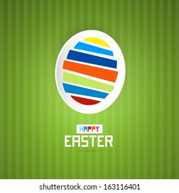 Easter Green Background with Abstract Egg