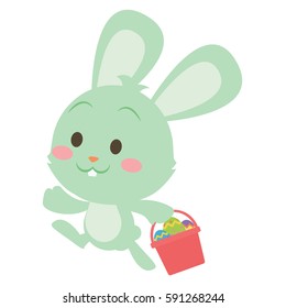 Easter green bunny character vector art