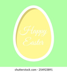 Easter green and yellow paper card with egg frame