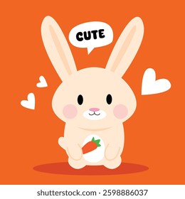 Easter greeting background with cute bunny vector illustration pattern