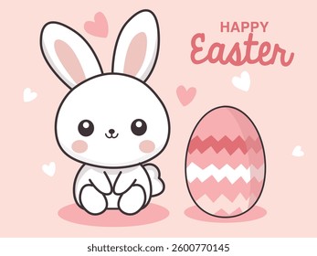Easter greeting background with cute bunny vector illustration pattern
