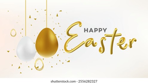 Easter greeting background - Easter eggs Vector illustration