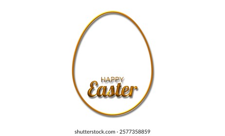 Easter greeting background with realistic golden,Easter holiday invitations templates collection with hand drawn lettering and gold easter eggs outline.