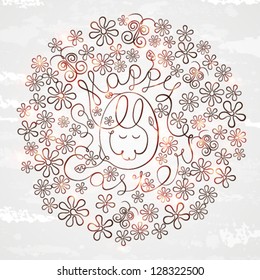 Easter greeting background. Vector illustration.