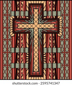 Easter greeting card art deco style, vector illustration