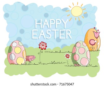 Easter greeting card - Big eggs