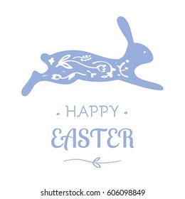 Easter greeting card with bunny
