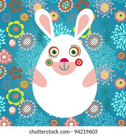 Easter greeting card with bunny