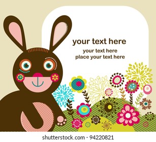 Easter greeting card with bunny