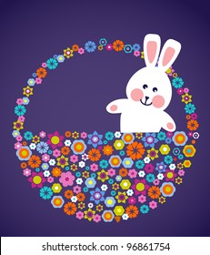 Easter greeting card with bunny