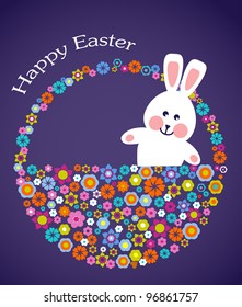 Easter greeting card with bunny