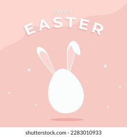 easter greeting card with bunny and egg