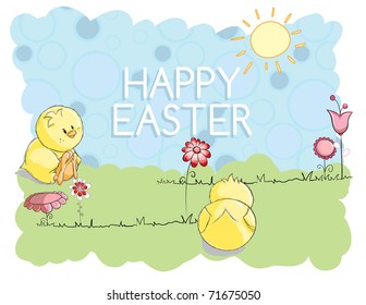 Tarjeta de saludo de Pascua - Chicas