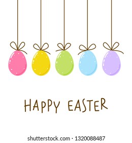 Easter greeting card with color eggs