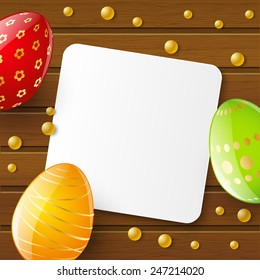 Easter greeting card with color eggs