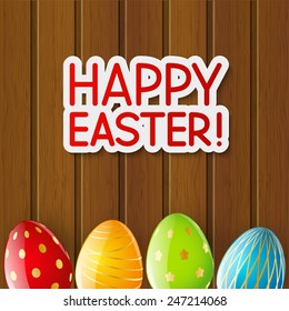 Easter greeting card with color eggs
