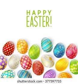Easter greeting card with color eggs
