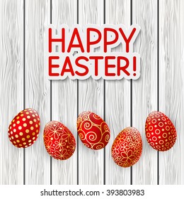 Easter greeting card with color eggs