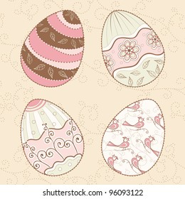 easter greeting card with colored eggs