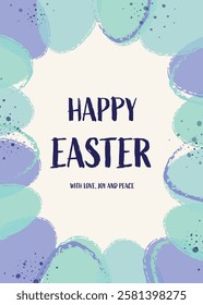 Easter greeting card with colourful eggs. Abstract and simple background. Vector illustration 