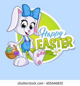 Easter greeting card with a cute bunny