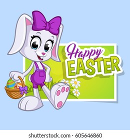 Easter greeting card with a cute bunny