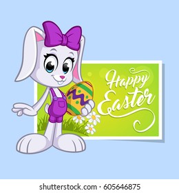 Easter greeting card with a cute bunny