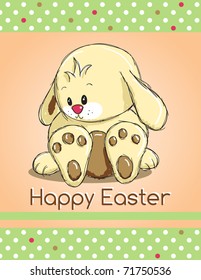 Easter greeting card - Cute bunny
